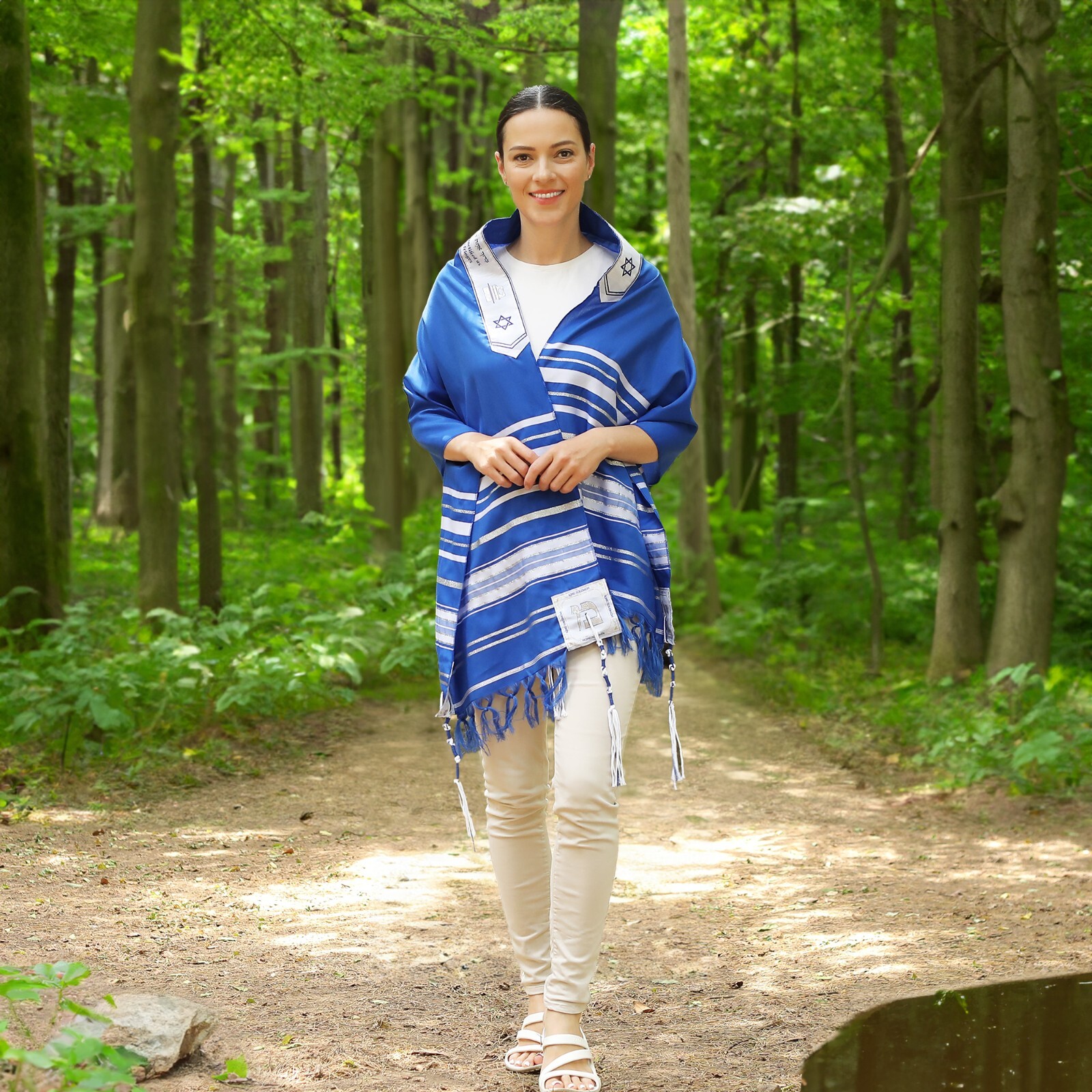 HalleluYAH King Solomon Tallit Prayer Shawl 72″x 22″ with Bag | Design (4 Color)
