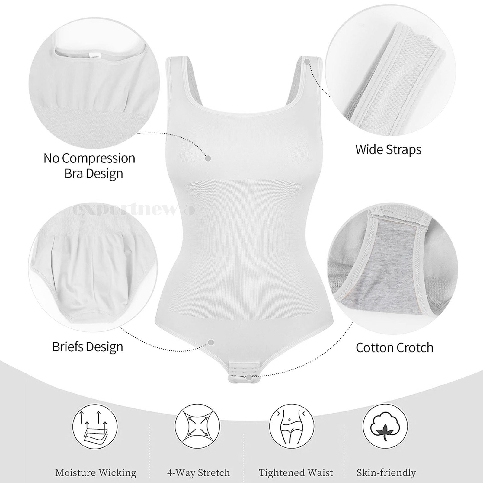 Womens Trainer Firm Tummy Control Full Body Shaper Bodysuit Slimming Shapewear