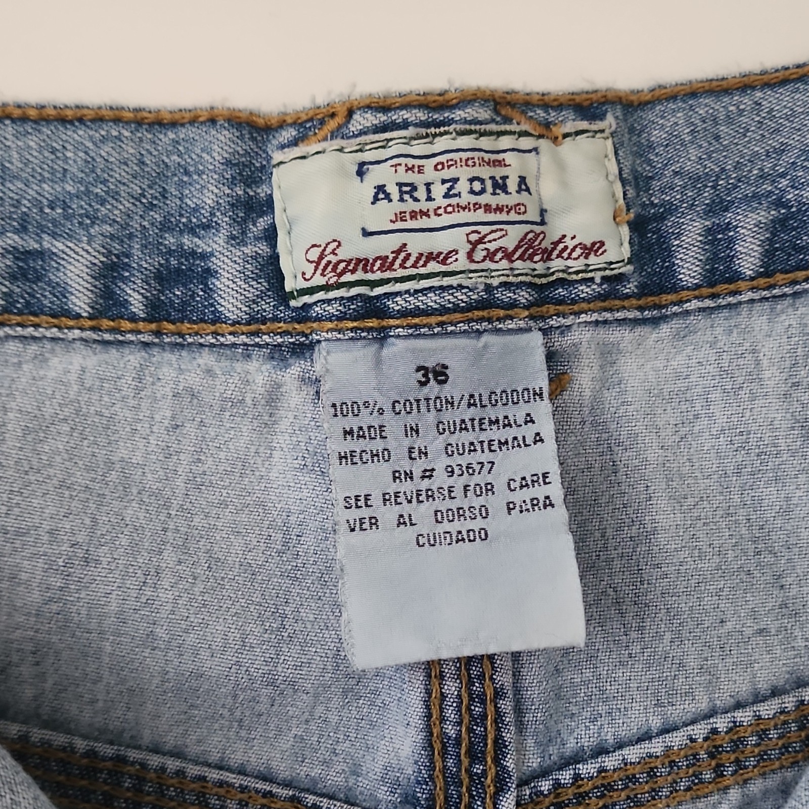 Arizona Jean Company Light Wash Straight Leg Denim Jeans Mid Rise Regular Fit