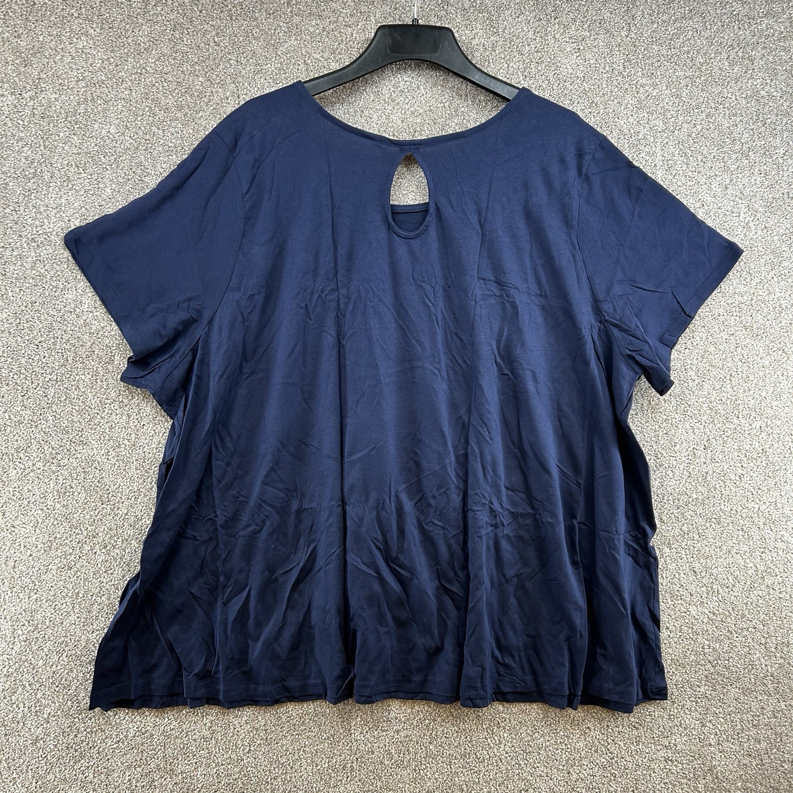 NWOT Roman’s Women’s T-Shirt Top Size 5X Blue Short Sleeve Pullover Stretch