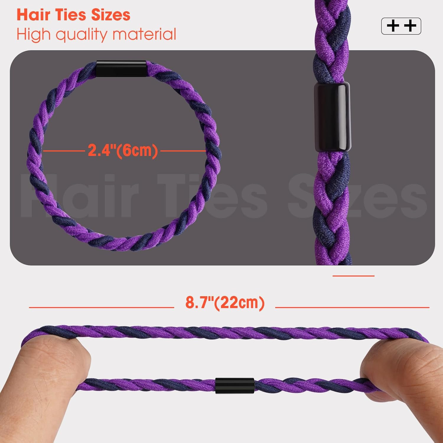 10Pcs Braided Hair Ties for Thick, Curly Hair – No Crease Coils for Men’S Buns &