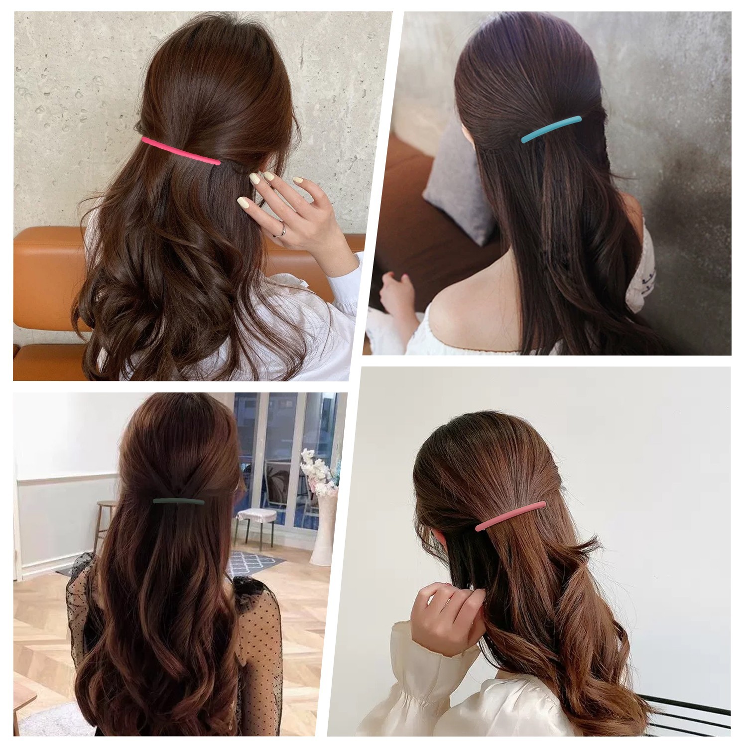 Mber 6 Pack French Hair Barrettes for Fine Thick Thin Hair Barrettes Hair Clips
