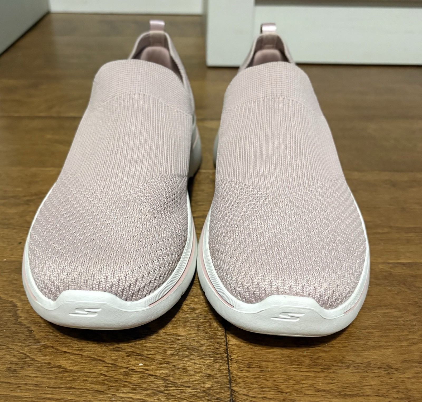 SKECHERS Arch Fit Air-Cooled Slip-On Knit Cushioned Walking Sneaker Pink