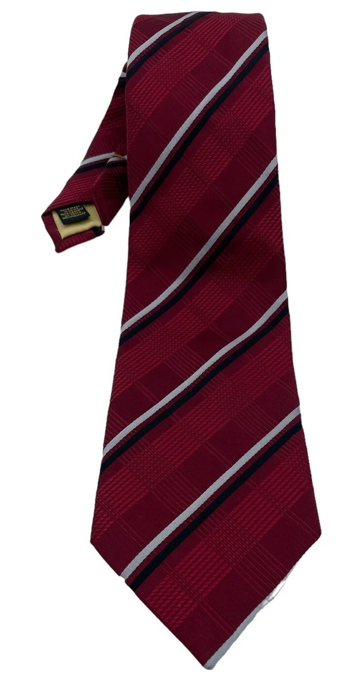 Donald J. Trump Tie Men’s 59″x 3 1/2″ Red With Stripes 100% Silk (TA1) NW/OTs