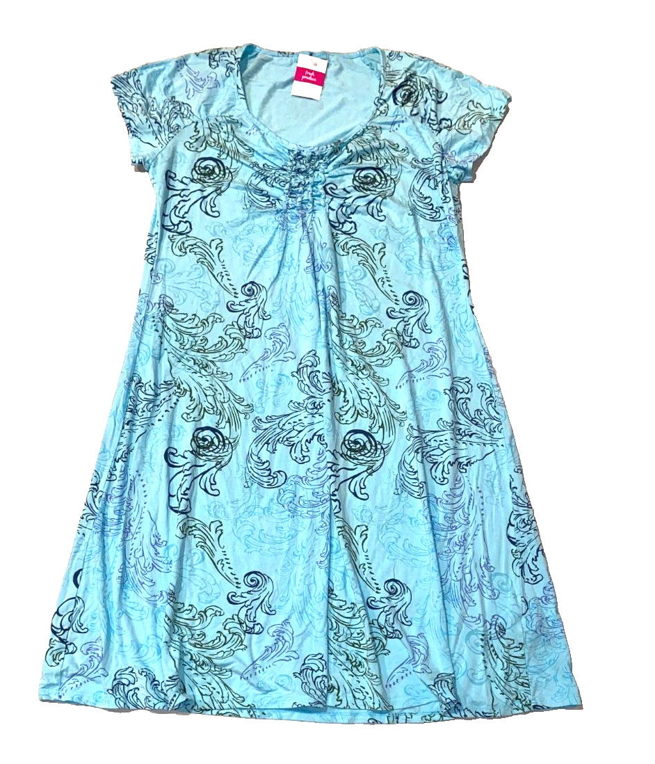 Fresh Produce xsmall swimming blue Waverley swirl Emma stretch dress $89 nwt xs