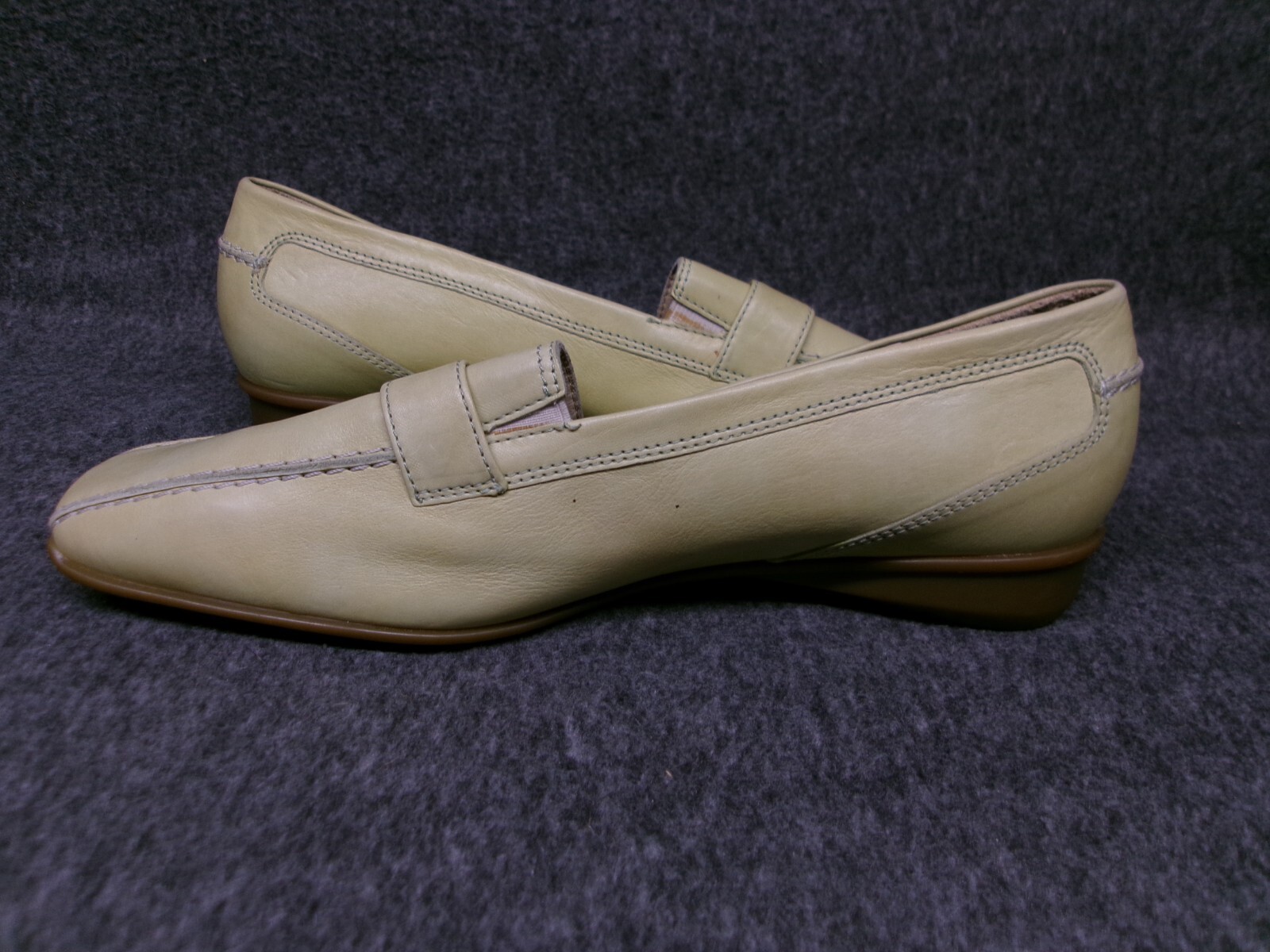 Theresia M Shoes Women 4.5 Green Buckle Loafers Square Toe Slip On