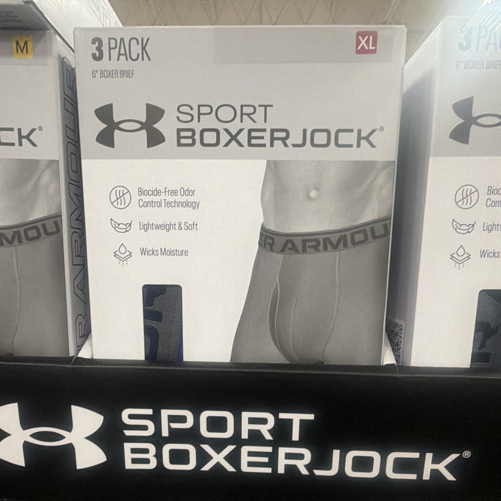Under Armour Sport Boxerjock 3-Pack 6in Boxer Briefs XL Royal Moisture Wicking