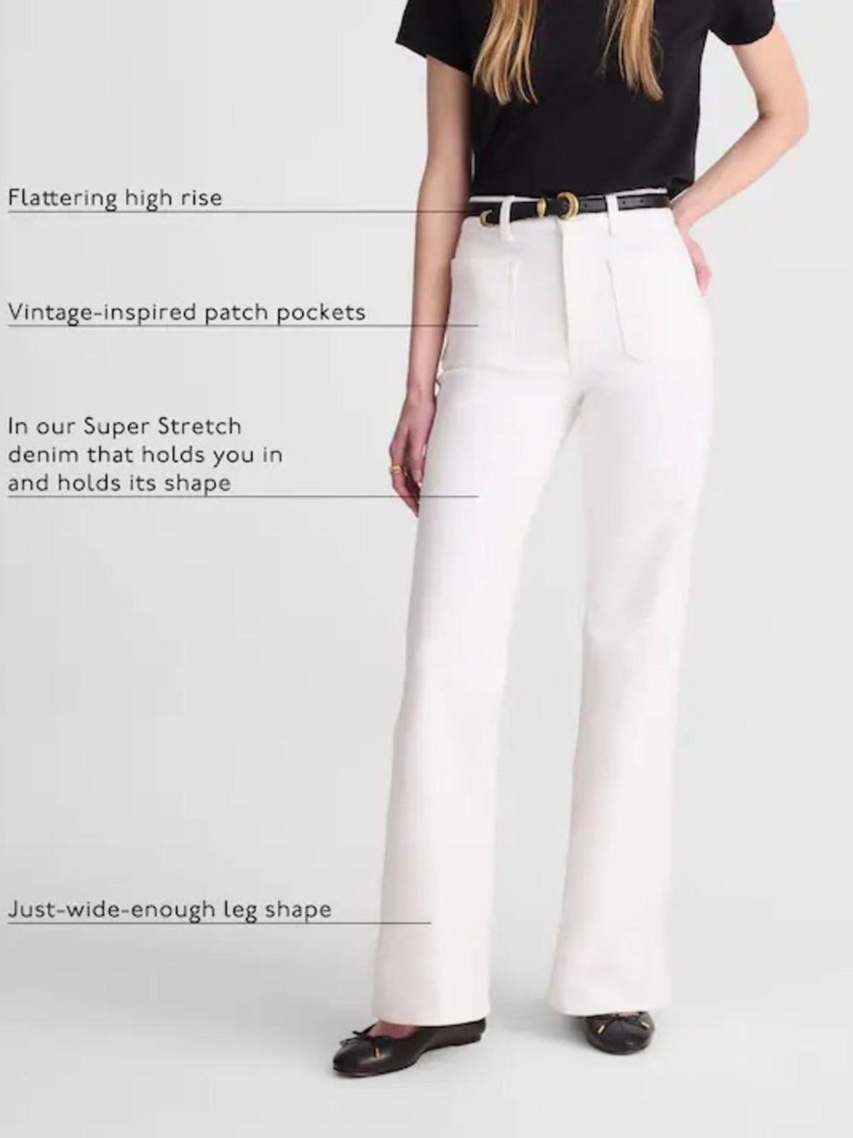 Madewell The Emmy Wide-Leg Jean in Super Stretch Denim in Tile White Size 28 NWT
