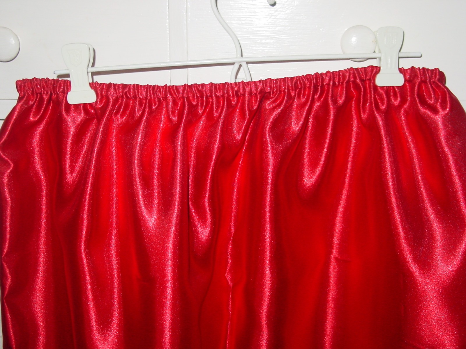 4th Of July Memorial Red Satin Half Slip Star Trim 28″-48″ Sissy-XXL 1X 2X NEW