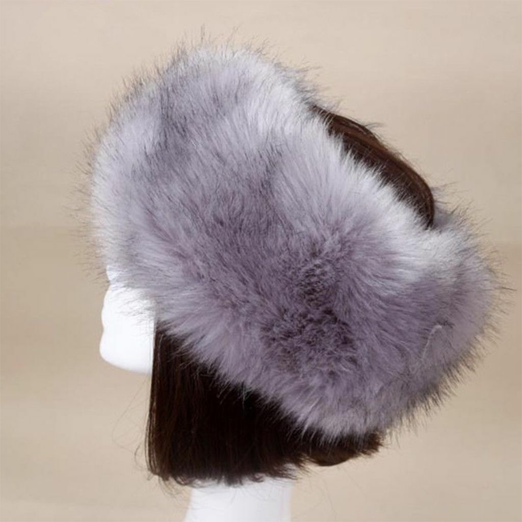 Women’s Winter Warm Russian Fluffy Faux Fur Headband Hat Thick Ear Snow Ski Cap