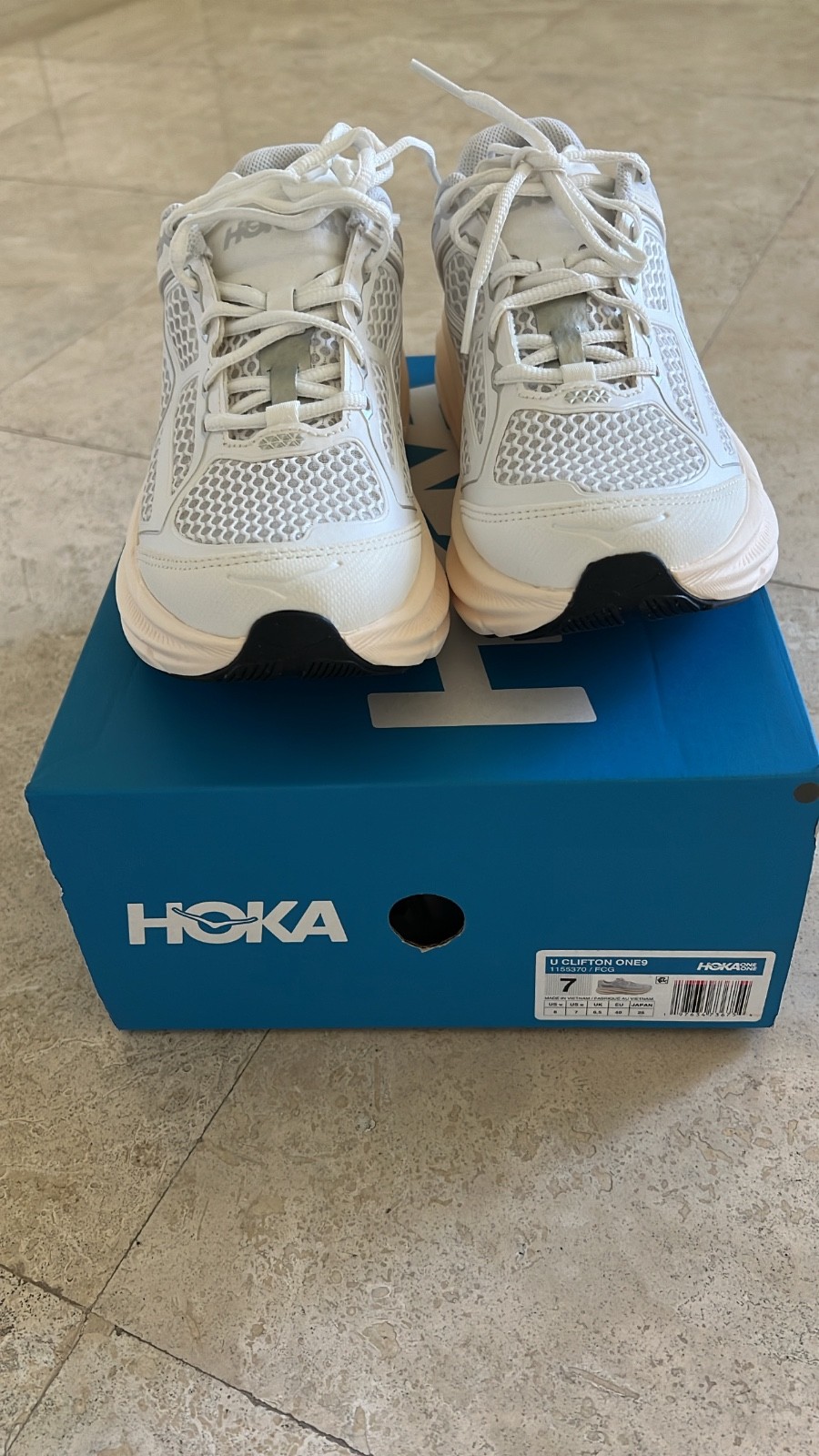 Size 7 – Hoka One One HOKA Clifton One9 Frost Cosmic Grey Extra Laces Included