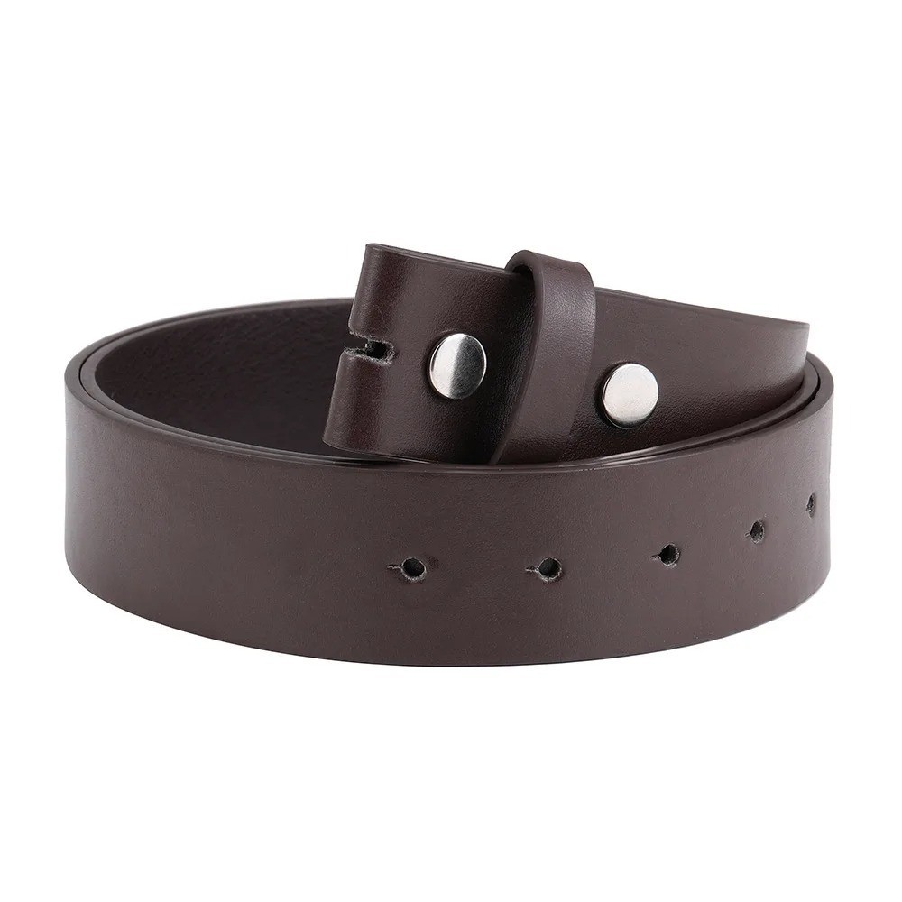 Men’s PU Leather Belt Strap Without Buckle 3.8cm Replacement Belt Body Black Cof