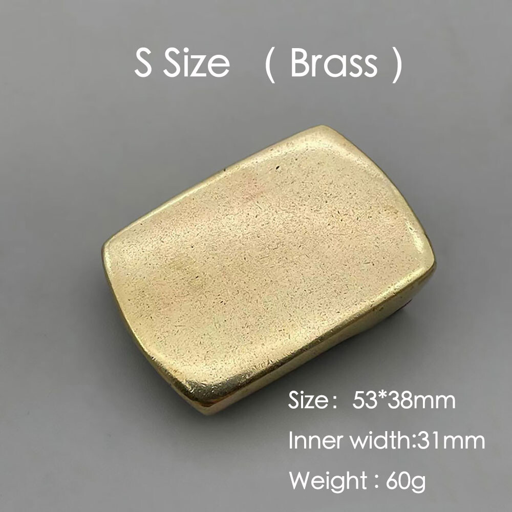Retro Solid Brass/White Copper Simple Belt Buckle Leather Craft Hand Made DIY