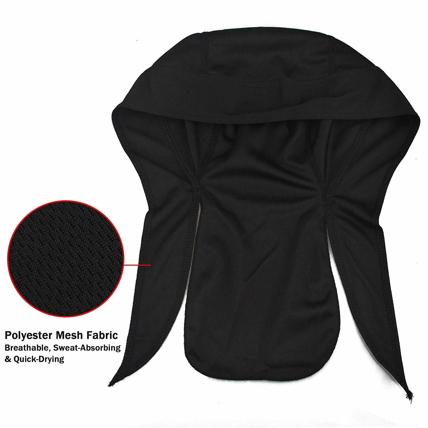 2 Pack Motorcycle Wrap Du Do Black Bandana Paisley Doo Rag Head Skull Cap Durag