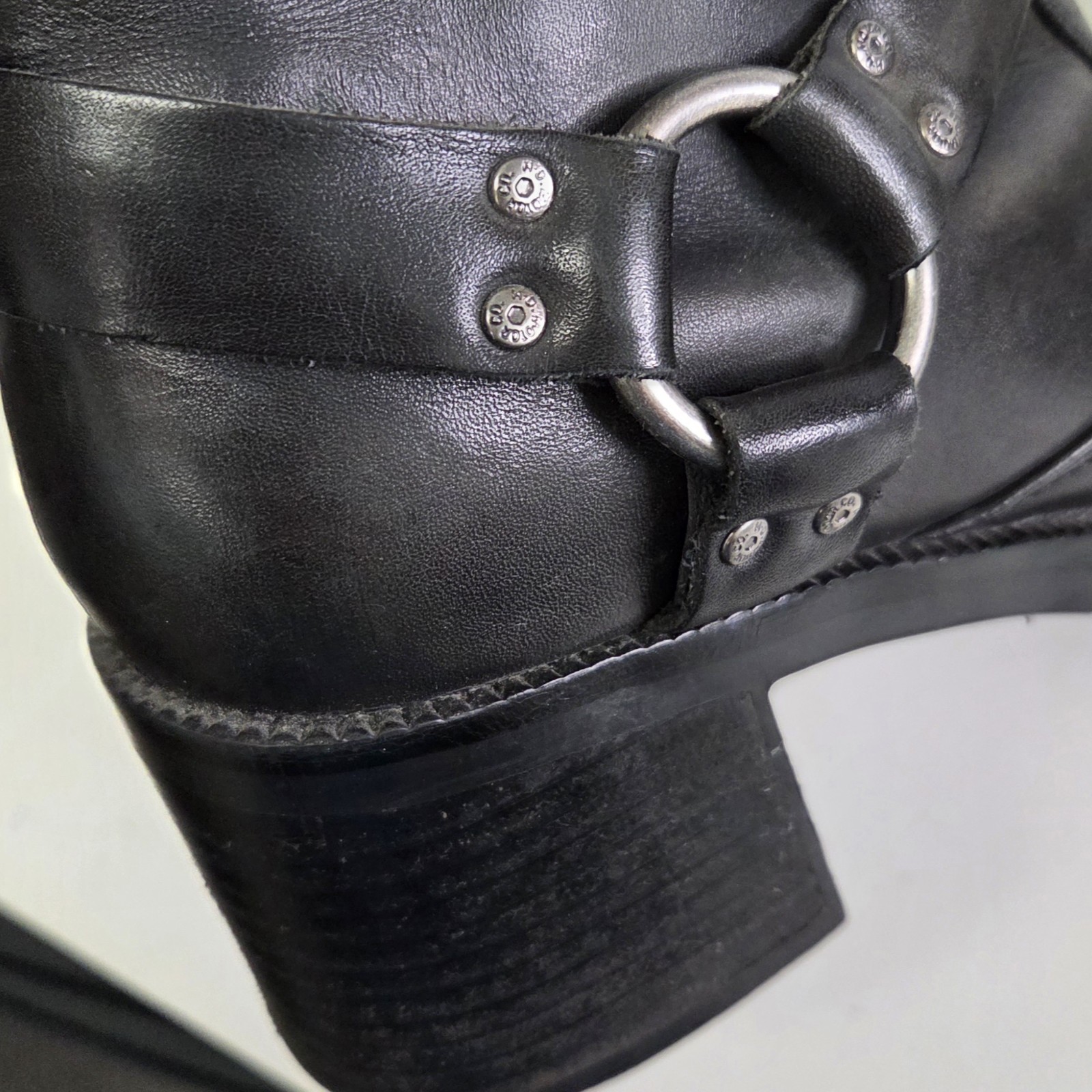 Harley Davidson Pavement Harness Boots Womens Black Leather Motorcycle Size 8.5