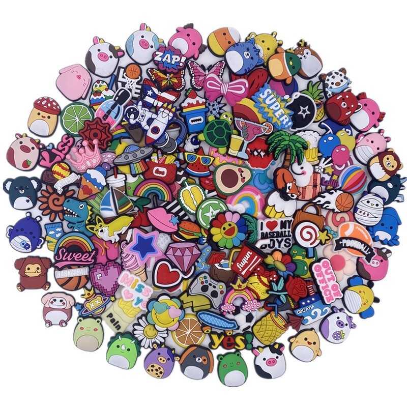 30-120 PCS Random Different Clip Shoe Charms for Shoe Decoration Lovely Cool