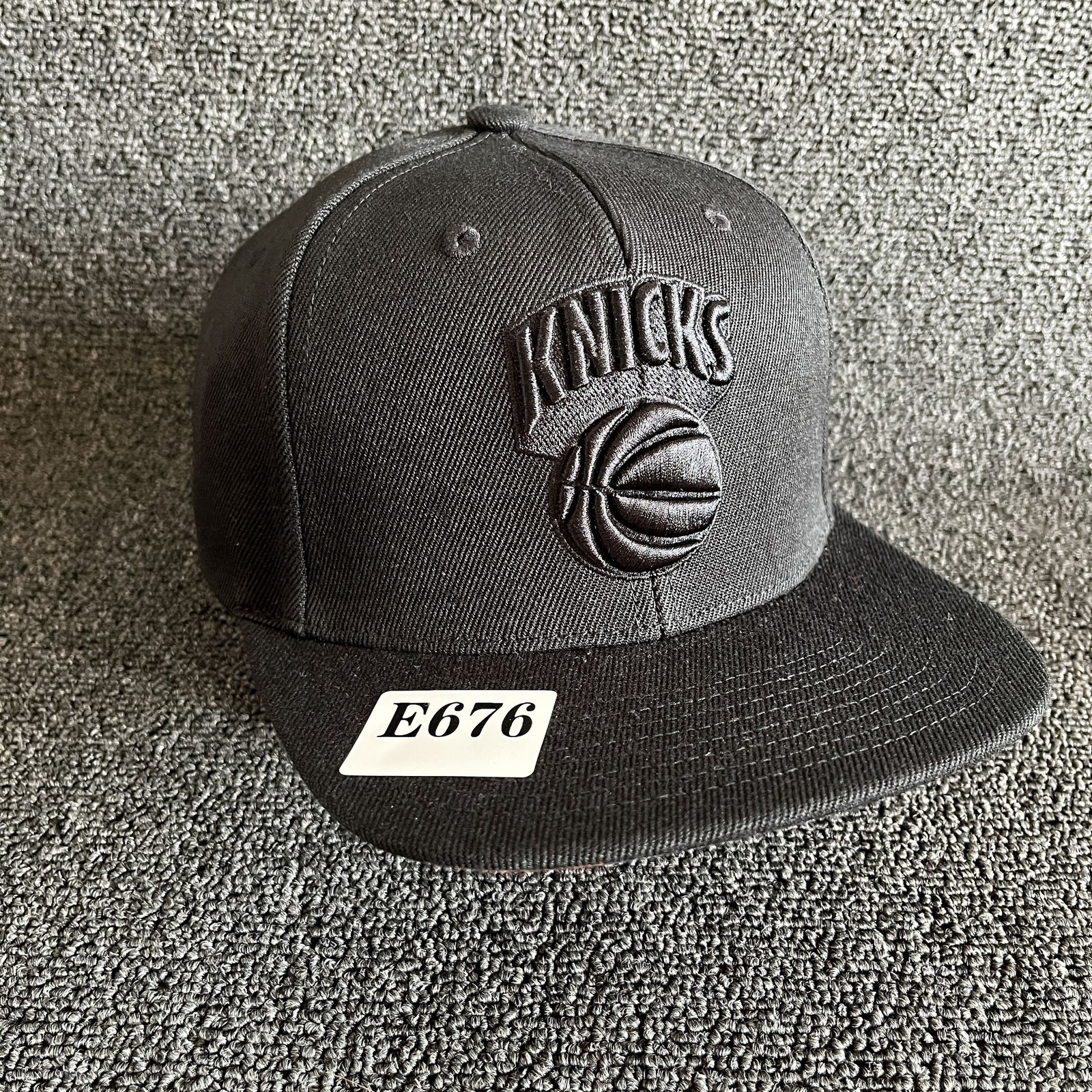 Mitchell & Ness Knicks Baseball Cap Snapback Charcoal Grey Flat Brim One Size NB