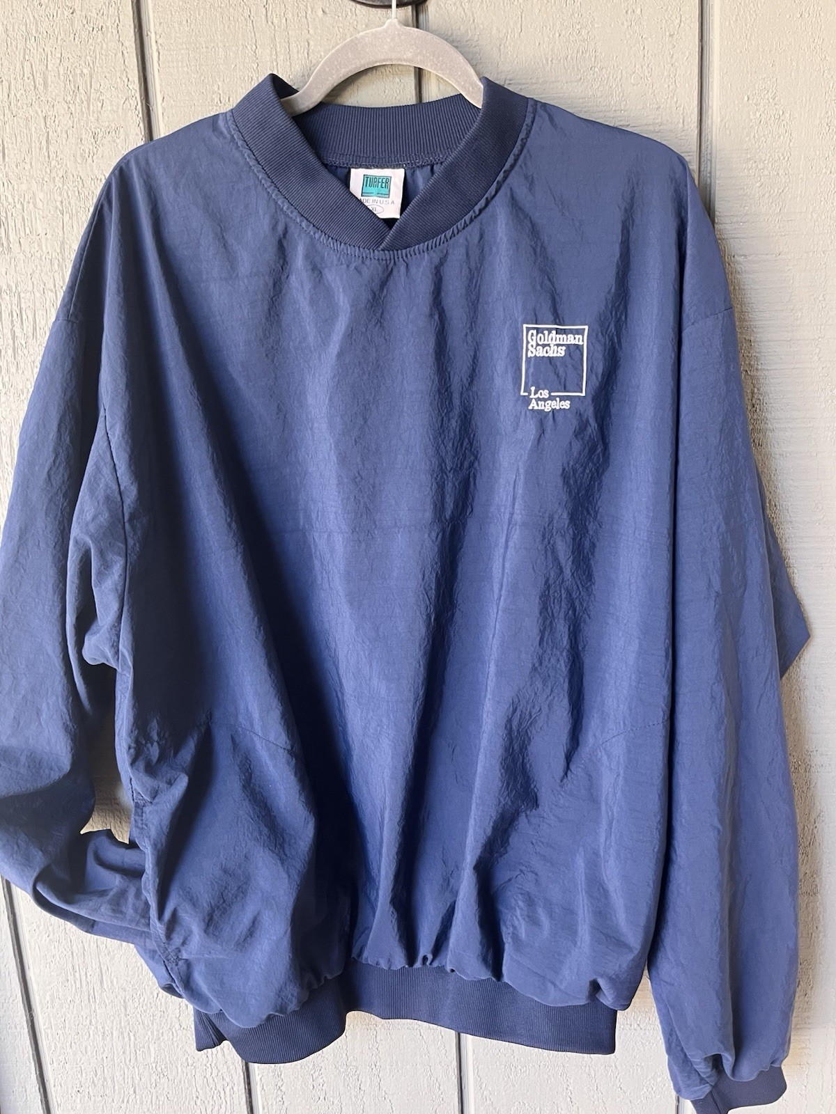 Vtg Goldman Sachs Los Angeles V-neck Pullover Golf Jacket Made in USA