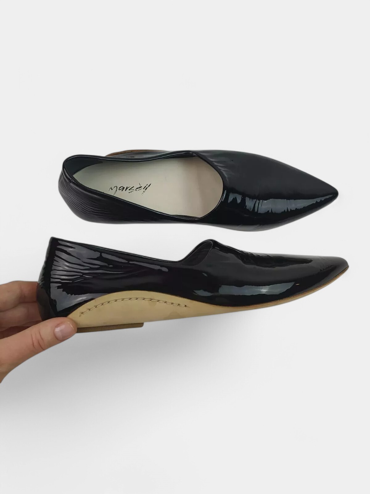 New Marsell Black Patent Shoes US 5.5/ UK 3.5/ EU 36.5 original