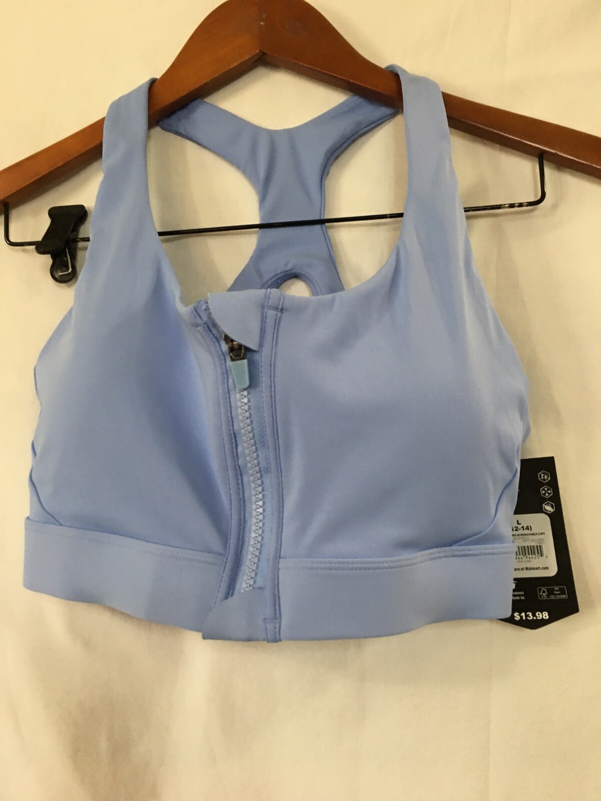 Avia Women’s Seamless Zip Front Medium Support Sports Bra Blue Many sizes NEW