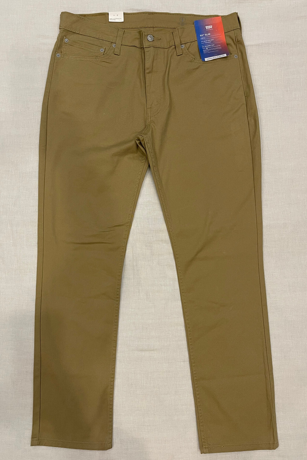 Levis 511 Slim All Seasons Tech Stretch Twill Mens Pants 33X32 Harvest Gold