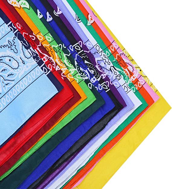 Lot Of 12 Wholesale Paisley Print Bandana 100% Cotton Head Warp Scarf Face Mask