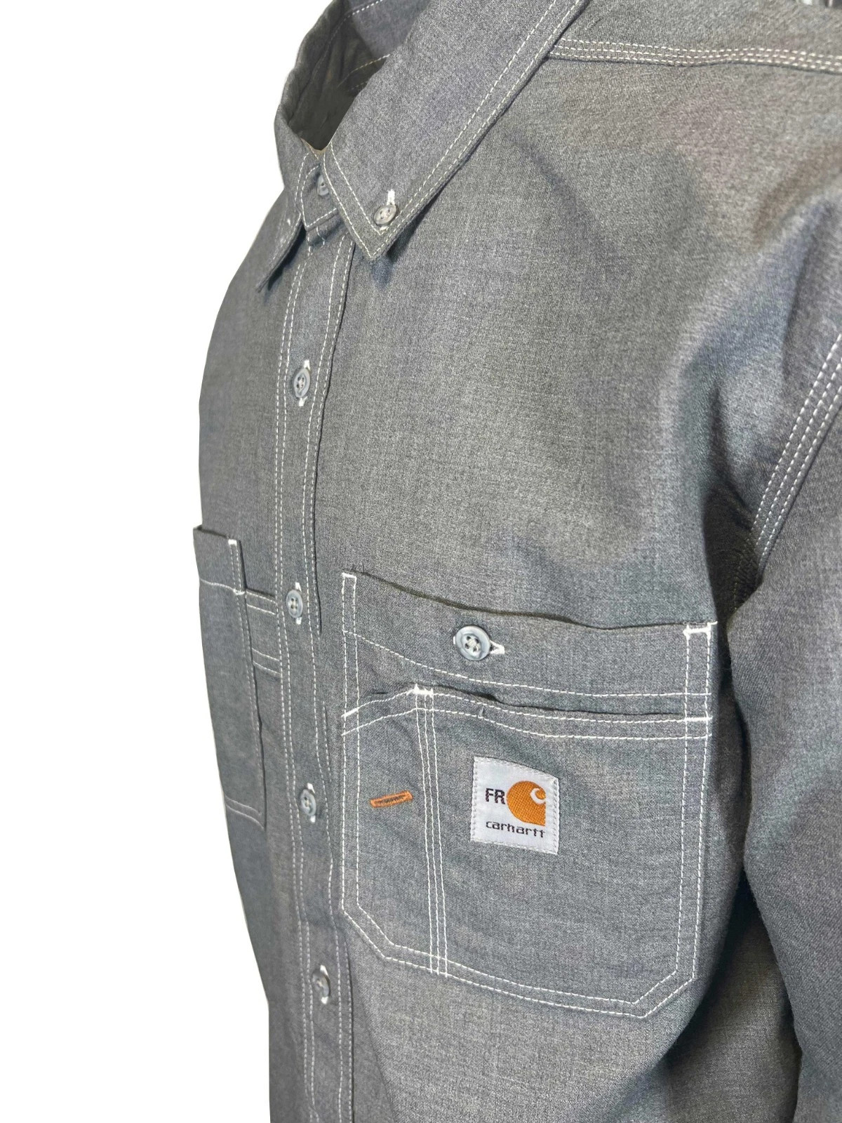 Carhartt FR Men’s Grey Shirt Flame Resistant Long Sleeve Lightweight (S01)