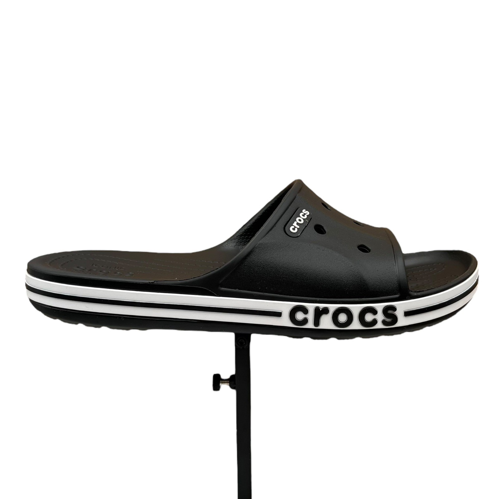 Crocs Bayaband Mens Slide Sandals Size 10 Black White Water Friendly Lightweight