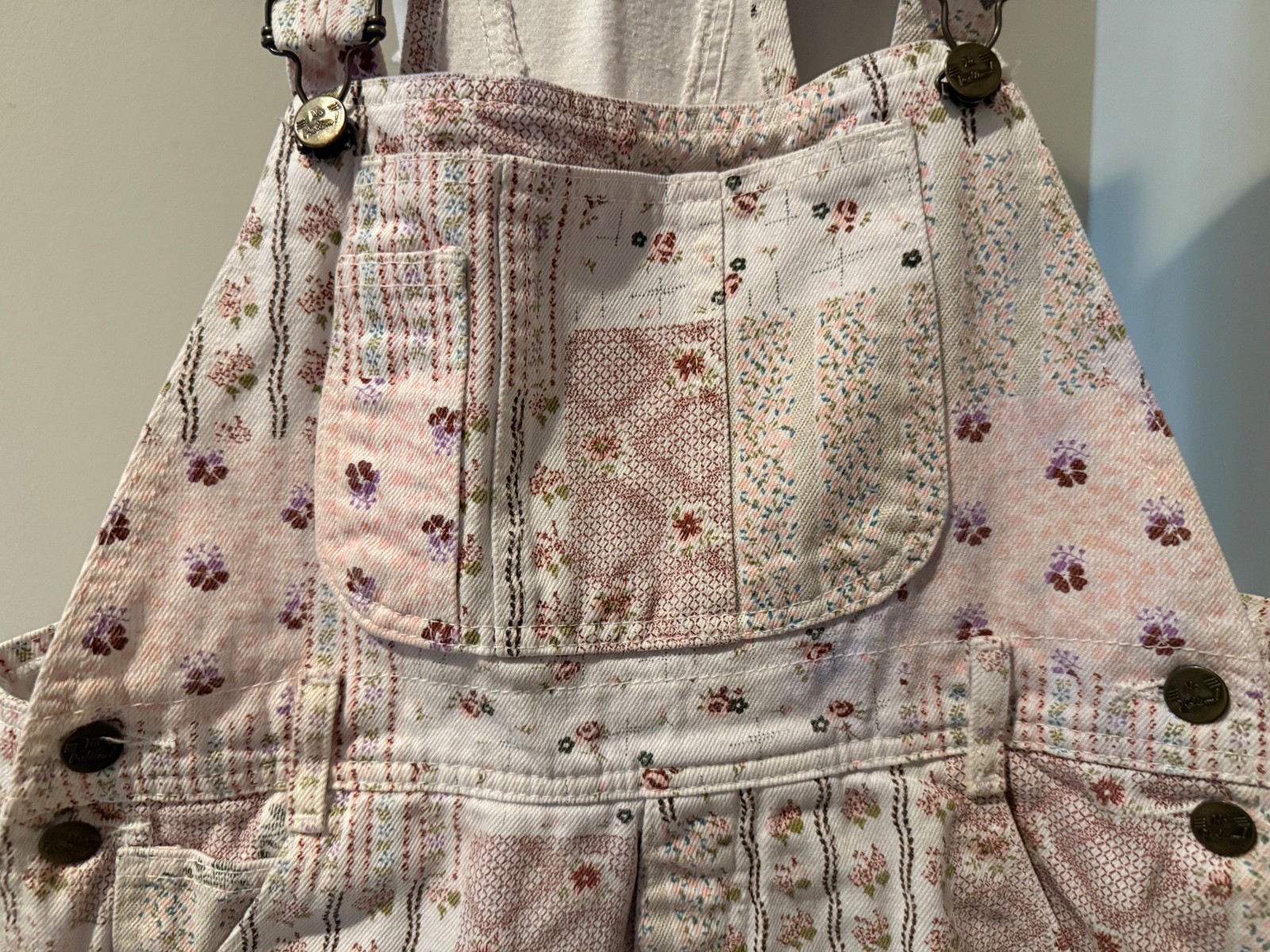 NO PROBLEM Womens Vintage Shortalls Short Overalls Romper – Sz Medium