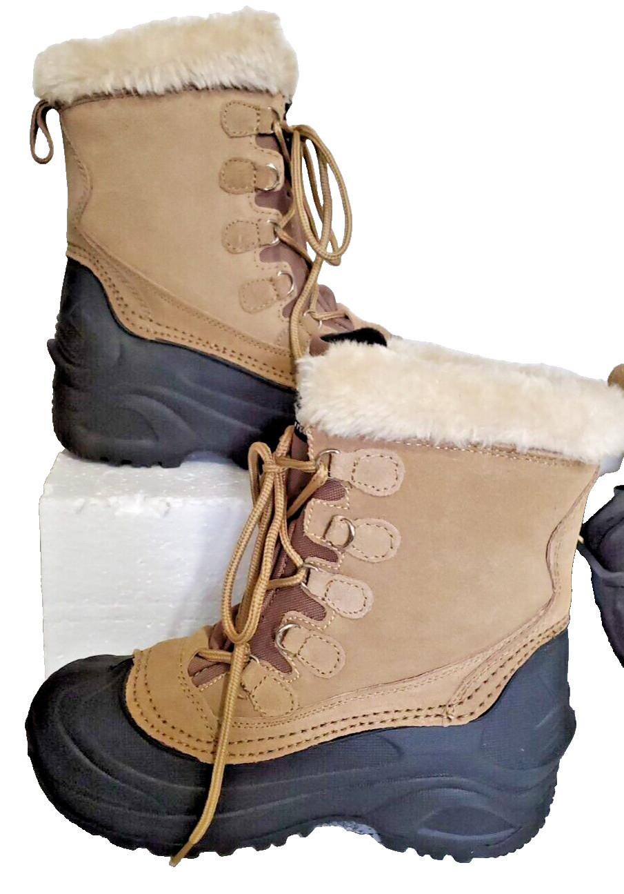 COLD FRONT TECH WEAR BOOTS TAN & BLACK THINSULATE WOMEN SIZE 7 #65811