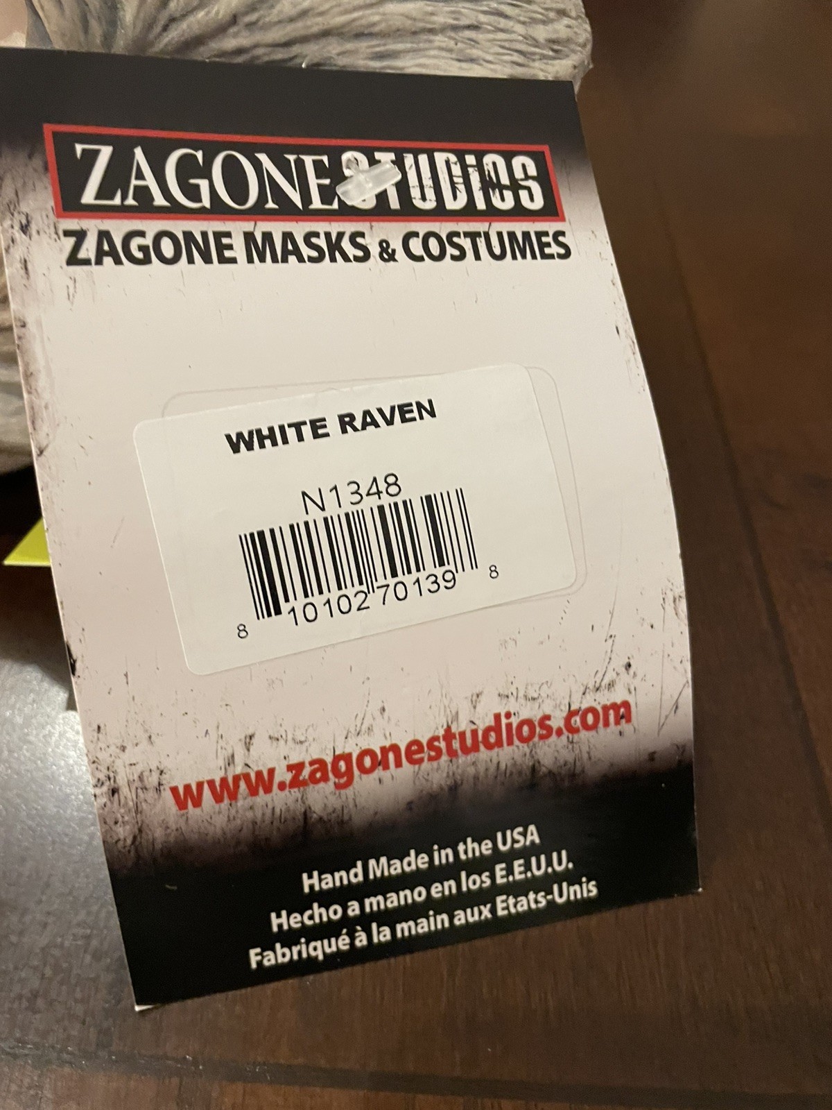 Adult Zagone Studios Hand Made “White Raven” Moving Mouth Mask