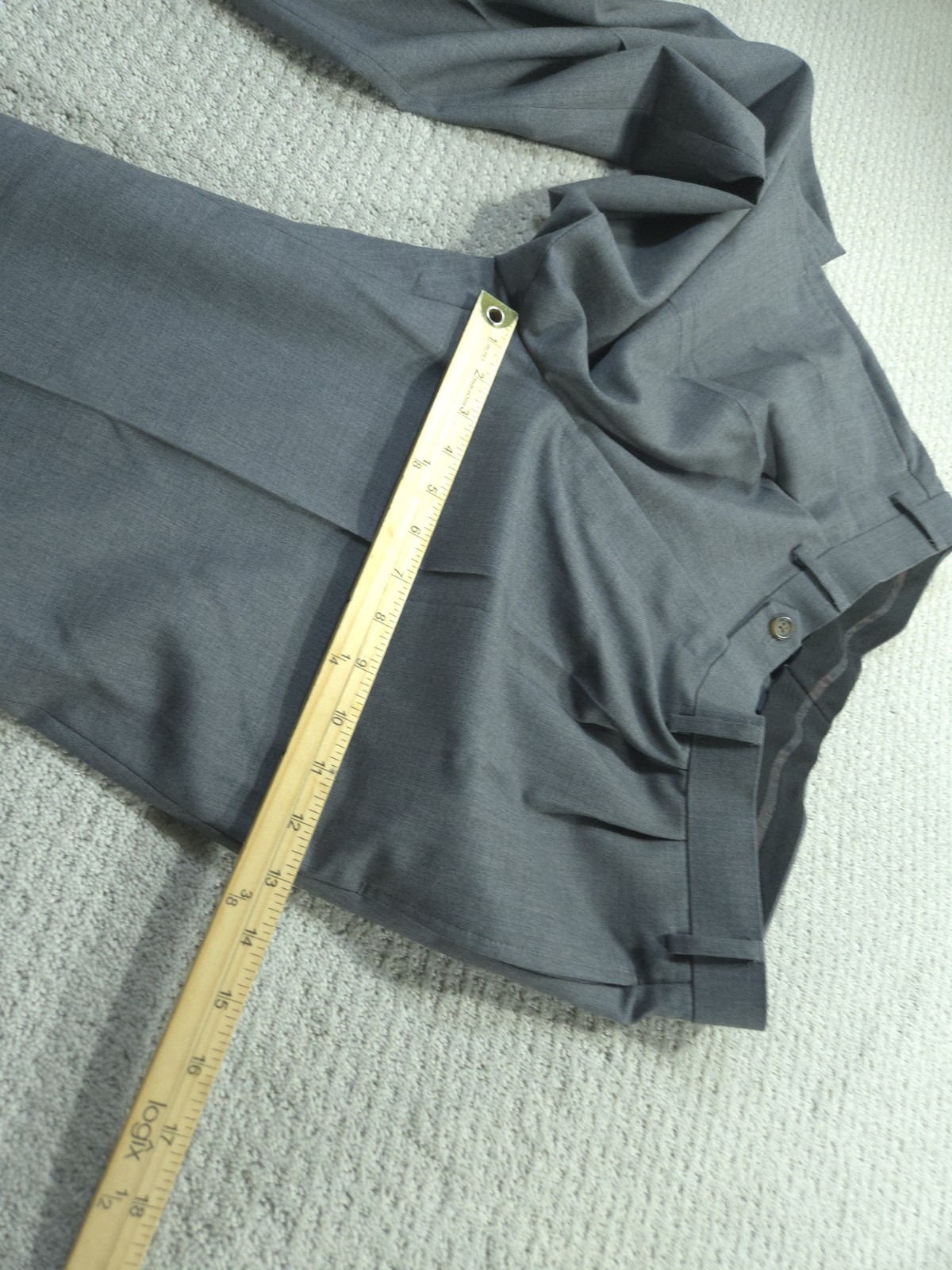 Ralph Lauren Pants Mens 36×30 Gray Wool Dress Trousers Stretch Total Performance