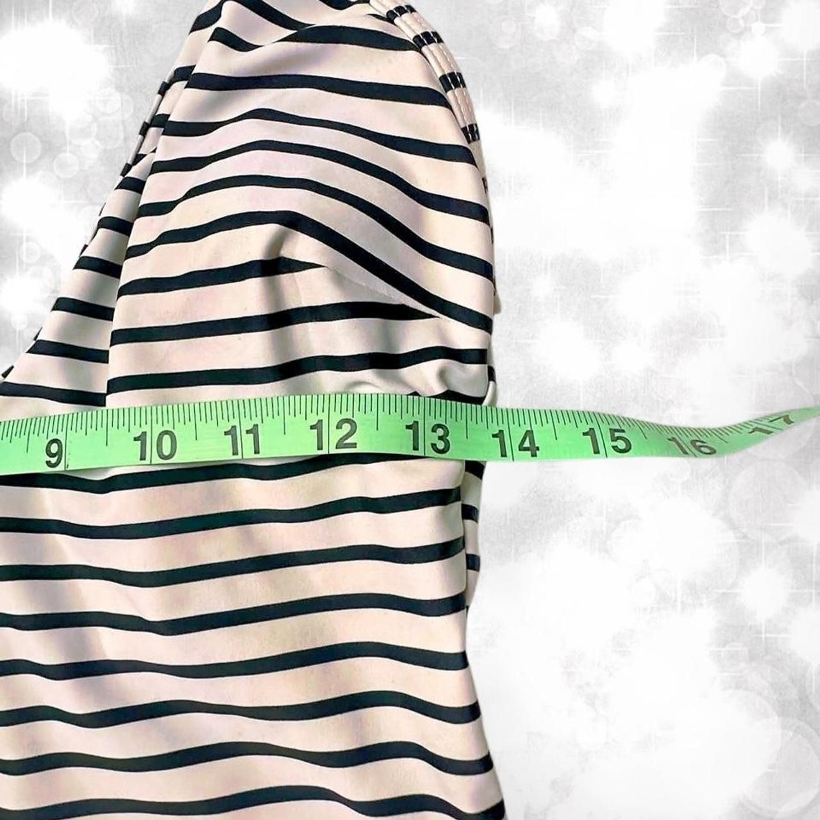 Gothic Style One Piece Black and White Striped Halter Top Swimsuit