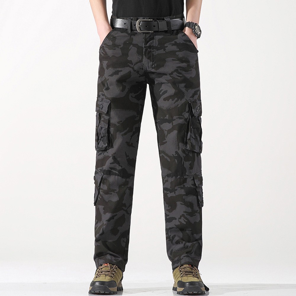 Men’s Army Tactical Combat Cotton Cargo Work Pants Outdoor Hiking Trousers