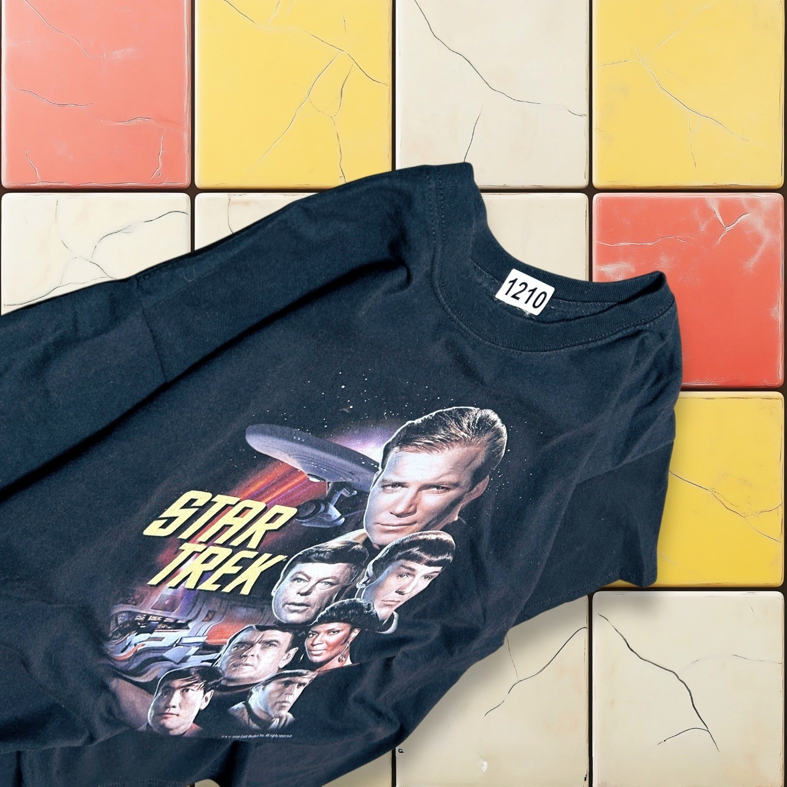 Vintage Star Trek Shirt Mens Large Black Y2K Spock Aliens Sci Fi TV Show Promo