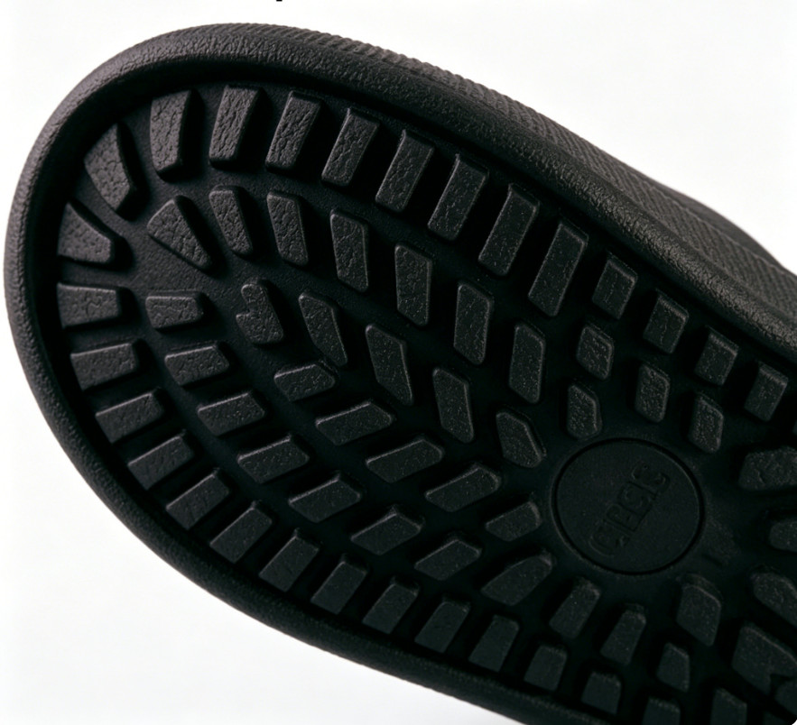 Black platform slippers, non-slip platform lounge shoes, US W7/M5 EU38