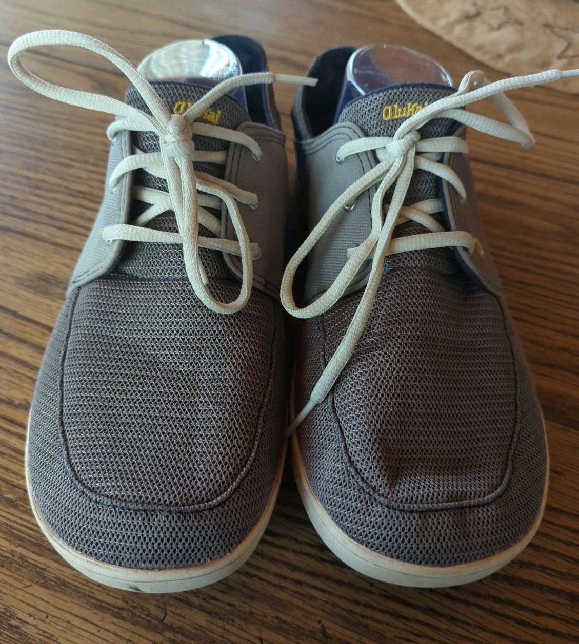 Olukai Nohea Moku Grey Mesh Boat Shoes Slip On Sneakers Men’s Size 10.5 Gray