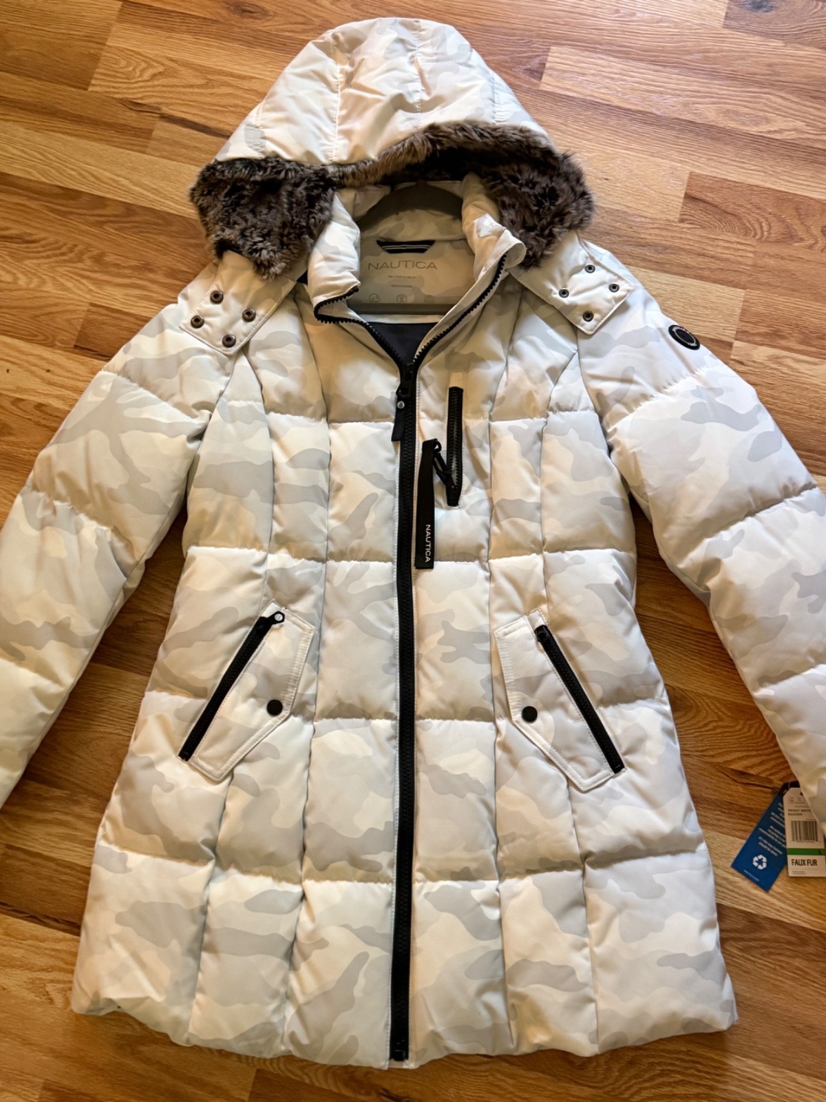 nautica white winter coat