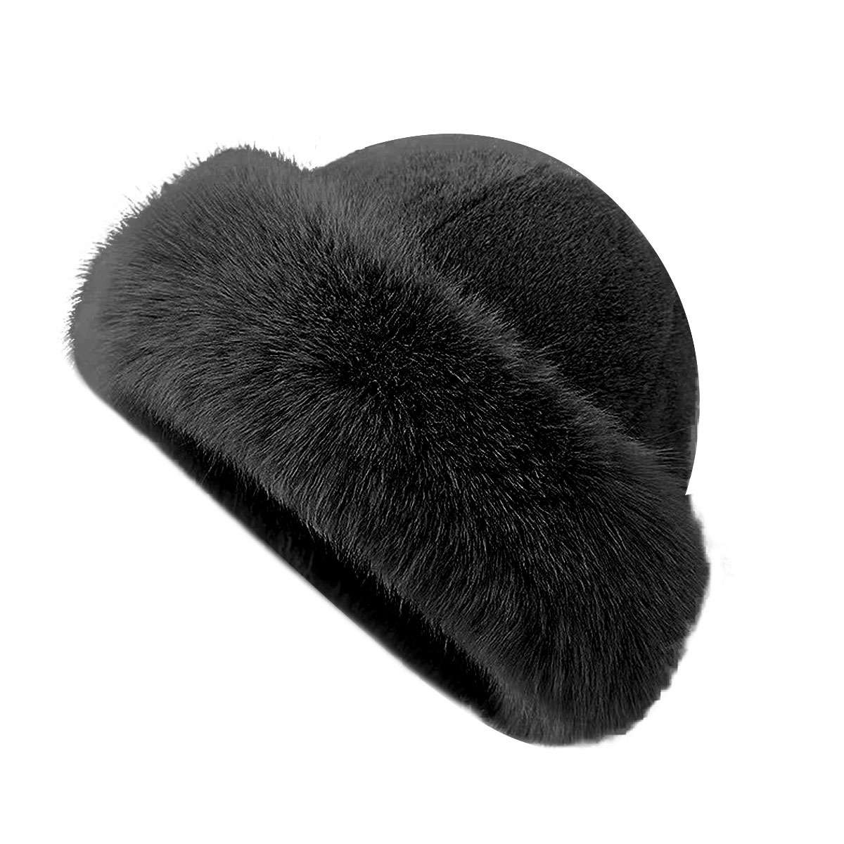 Winter Women Furry Hat Faux Fur Russian Cossack Hat Fluffy Warm Ski Snow Cap US