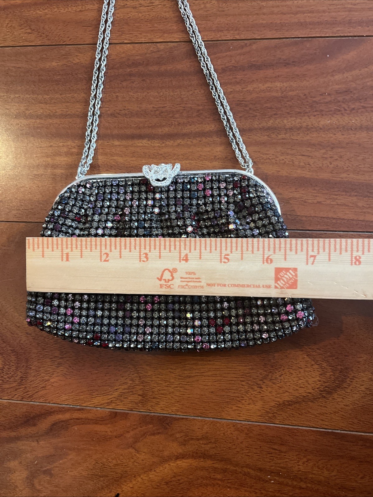 Beautiful Vintage Colorful Rhinestone clutch Made In West Germany READ