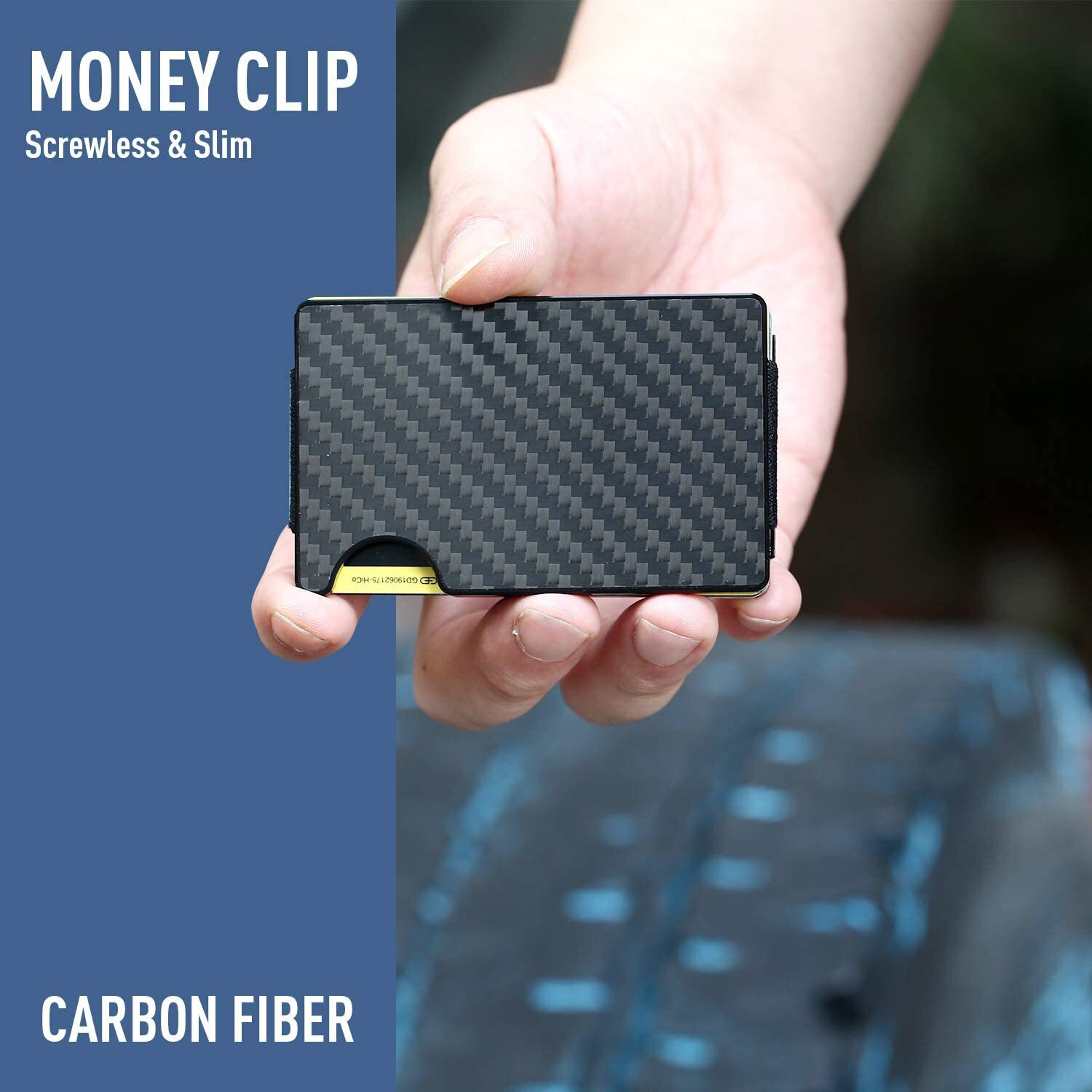 Minimalist Slim Wallet for Men SCREWLESS Metal Carbon Fiber Card Holder Hombres