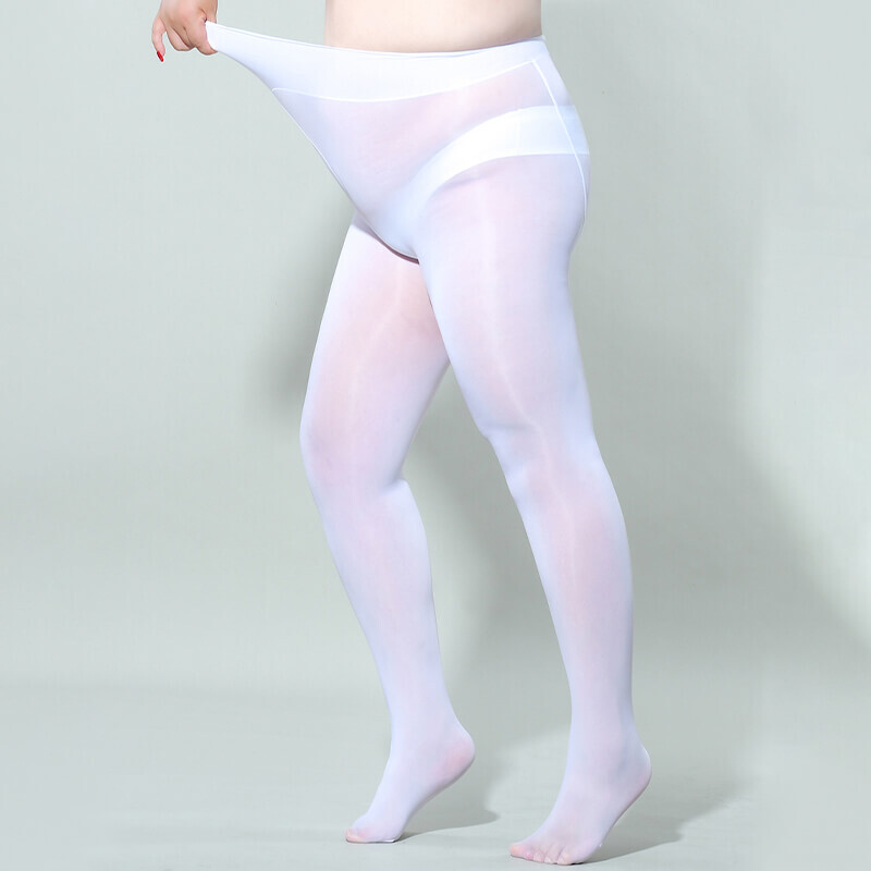 300lbs Plus Size Women Shiny Glossy Pantyhose Sheer Stockings Open Crotch Tights
