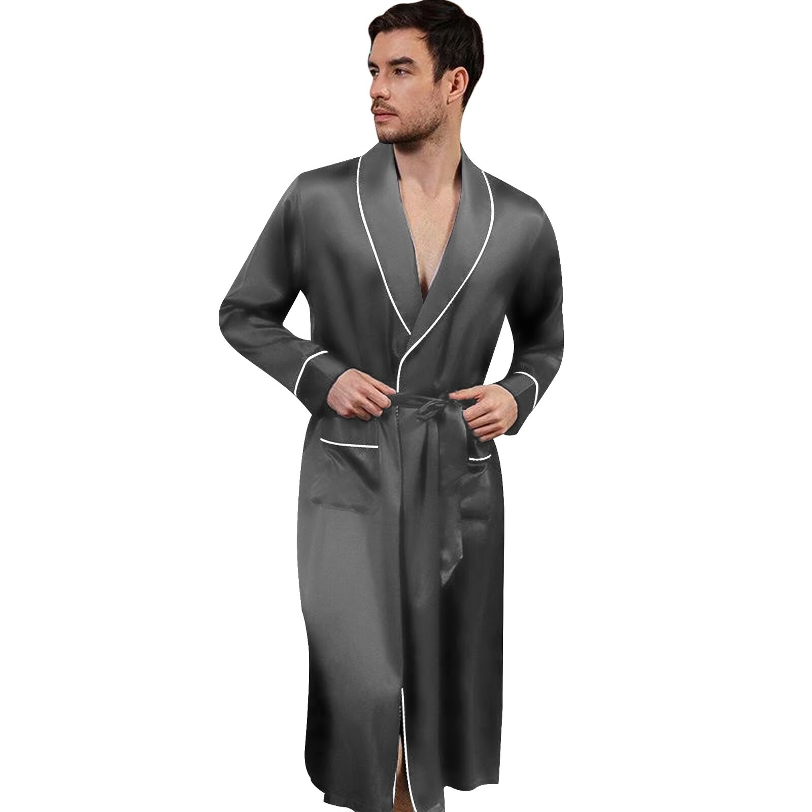 Mens Silk Satin Super Soft Robe – 5 DAY DELIVERY USA -Seller -FAST SHIP !!!!