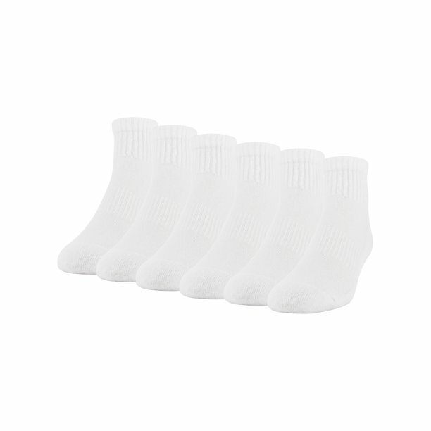 Men’s 6-Pair Athletic Works Ankle Socks Size 6-12, White