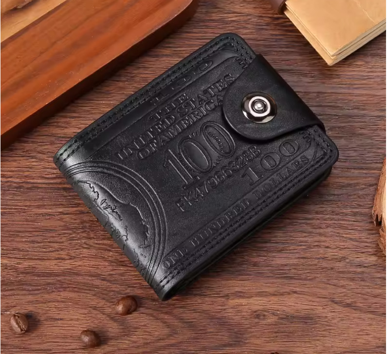 Men’s Novelty US 100 Dollar Wallet PU Leather Bill Money Billfold Card Holder