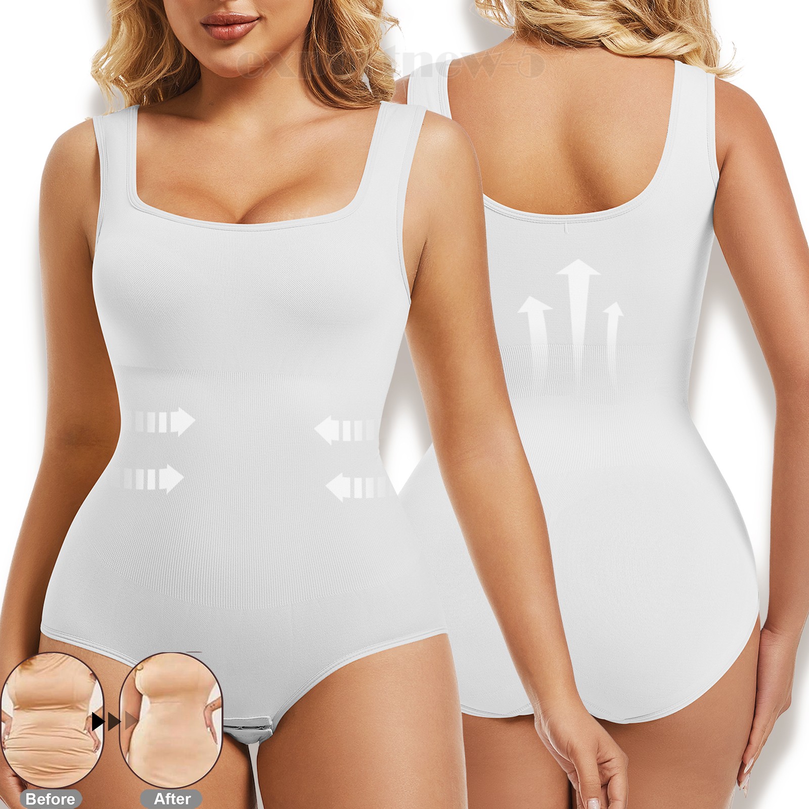 Womens Trainer Firm Tummy Control Full Body Shaper Bodysuit Slimming Shapewear