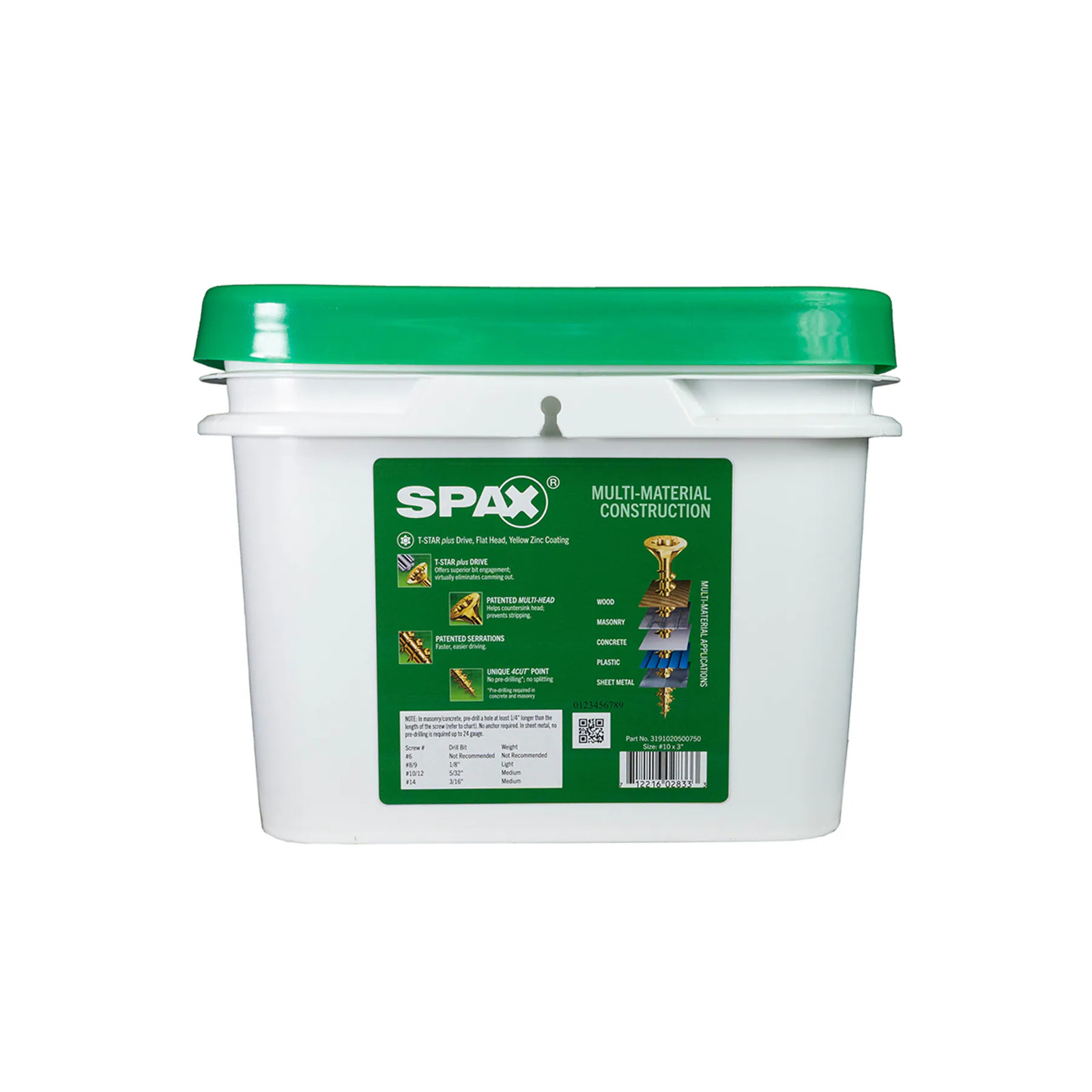 SPAX Construction Framing Countersunk Flush Finish #10 x 3-in Yellow zinc|15353