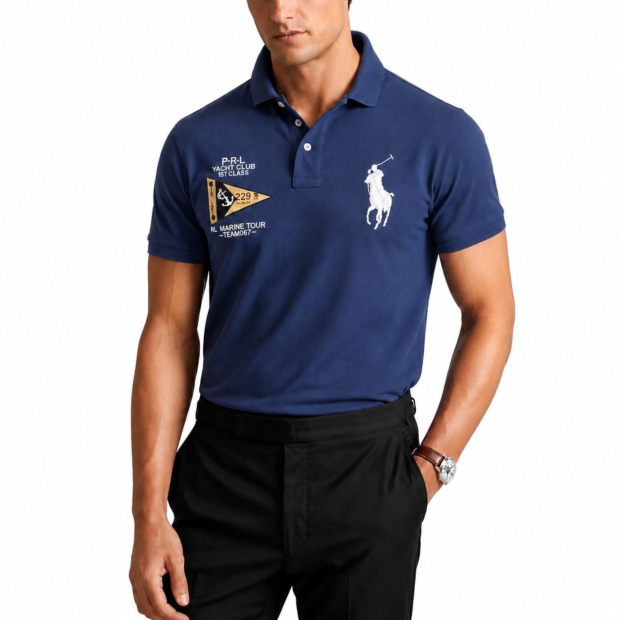 Polo Ralph Lauren Men’s Custom Fit Polo Shirt Size S Navy Blue Yacht Club