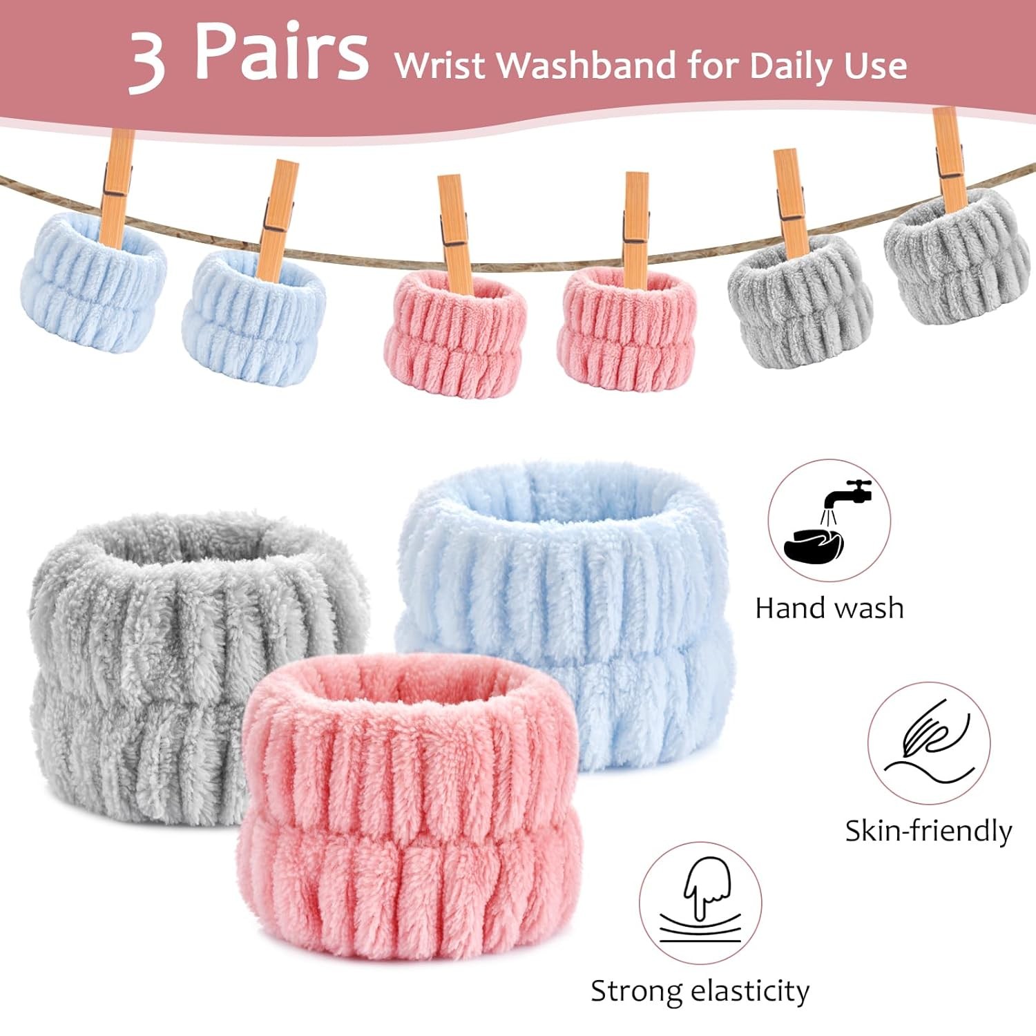 1pcs Random Wrist Bands for Washing Face, Absorbent Face Wash Wristbands