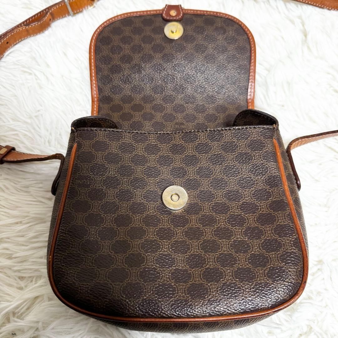 Celine Shoulder Bag Macadam Leather Crossbody Unisex Gold Gancini Japan